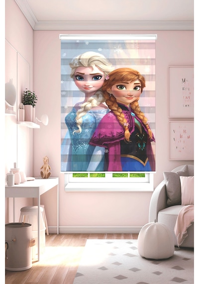Perdeoutlet38 Enxboy Elsa Anna Dijital Baskılı Zebra Perde-cocuk Odası-stor Perde Renkli