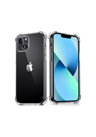 Kzy İletişim Apple İphone 13 Mini İle Uyumlu Kapak Kamera Bölümü Açık Airbag Antishock Köşe Korumalı Şeffaf Silikon Kılıf
