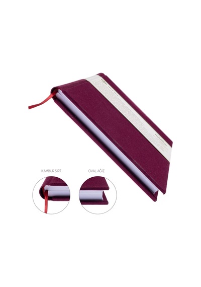 Gitar Nota Defteri - Tab Anahtarlı 11 Çıtalı% 100 El Yapımı, El Dikişi, Kumaş Ciltleme A/4 - Bordo