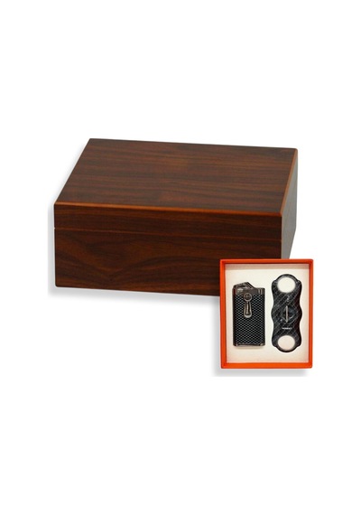 Cedar Alman Humidor Puro Kutusu Karbon Çakmak Kesici Seti