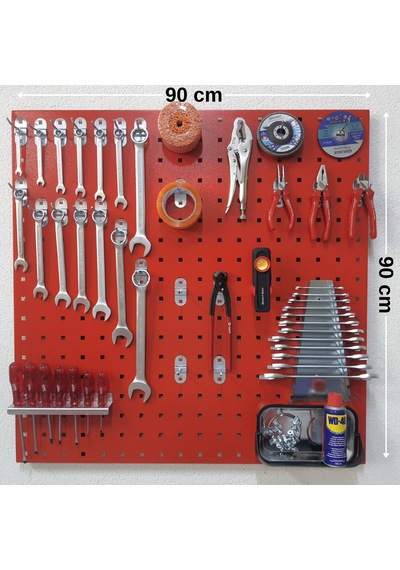 90 Cm Metal Askı Panosu Ve Kanca + Tornavidalık + Anahtarlık Seti 90