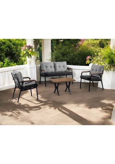 Tu Tienda Köyceğiz 2 1 1 Sehpa Bahçe Balkon Takımı, Kazayağı Kazayağı