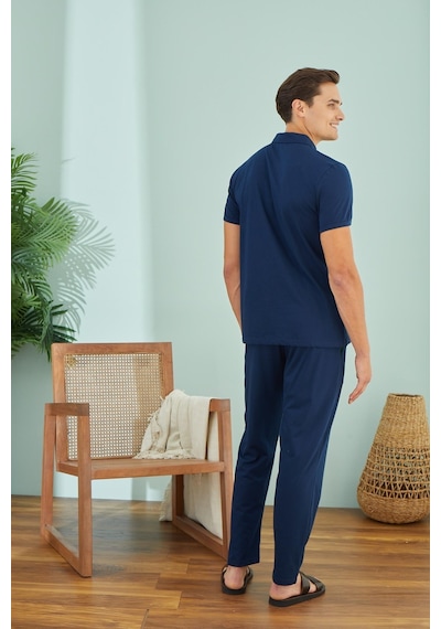 Sevim Erkek Kısa Kol Lacivert Pijama Takım C8t7n49 001