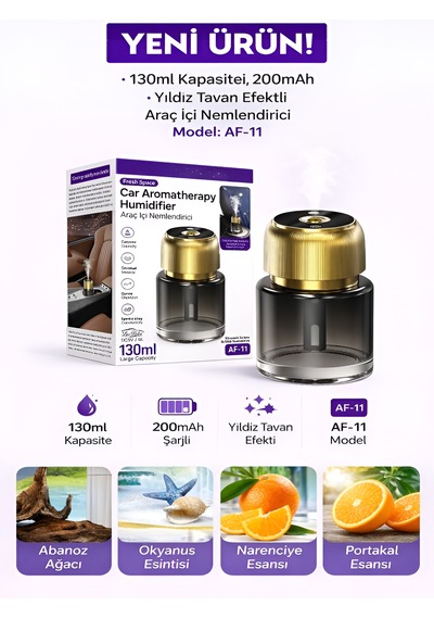 130ml 200mah Yıldız Tavan Efektli Nemlendirici Araç Ev Ofis Dağ Esanslı Kokulu Led