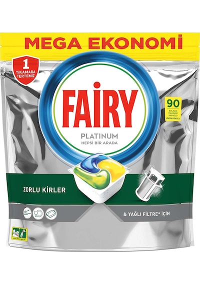 Fairy Platinum Limon Kokulu Bulaşık Makinesi Deterjanı 90 Tablet