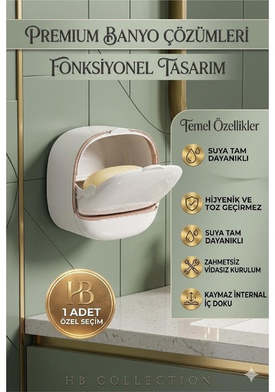 Buççin Online Mağaza 1 Adet Yapışkanlı Hazneli Kapaklı Katı Sabunluk Kendinden Boşaltmalı Su Tutmaz Katı Sabunluk Sabun K Çok Renkli