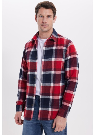 Tudors Erkek Slim Fit Dar Kesim Kareli Kışlık Oduncu Gömlek-42204 Lacivert Tudors Erkek Slim Fit Dar Kesim Kareli Kışlık Oduncu Gömlek-42204 Lacivert
