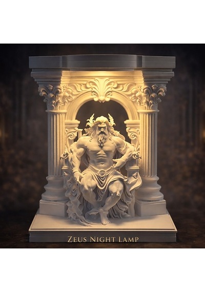 Mitolojinin Gücü: Zeus Heykeli Led Lamba Usb Dekoratif Gece Lambası Çok Rekli - Beyaz