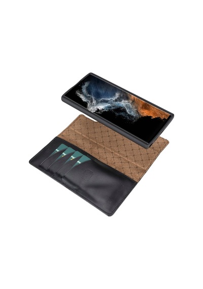 Bouletta Samsung Galaxy S22 Ultra Uyumlu Deri Cüzdanlı Kılıf Rst1