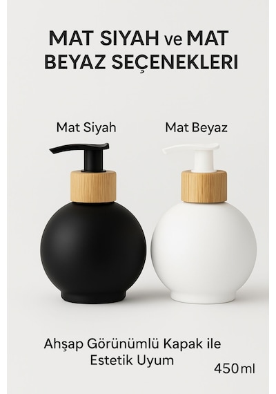 2 Li Sabunluk Seti Kolay Basmalı Pompalı Mekanizmalı Köpük Sabun Uyumlu, Şık Tasarım 450 Ml Diğer