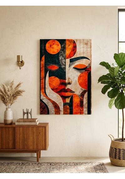 Tablo 60x90 Cm Büyük Boy Kafe Ve Salon Hediyelik Duvar Aksesuarı Açık Kahverengi