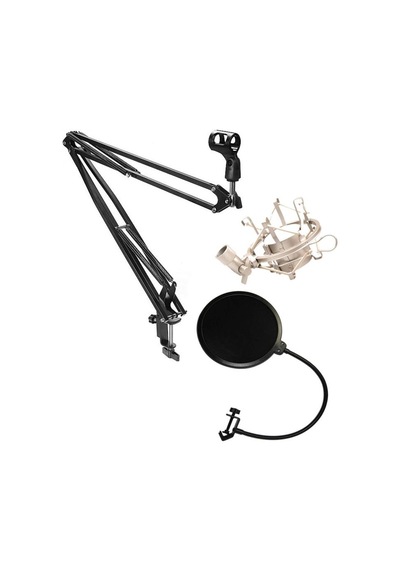 Stüdyo Pop Filtre + Shock Mount + Mikrofon Standı
