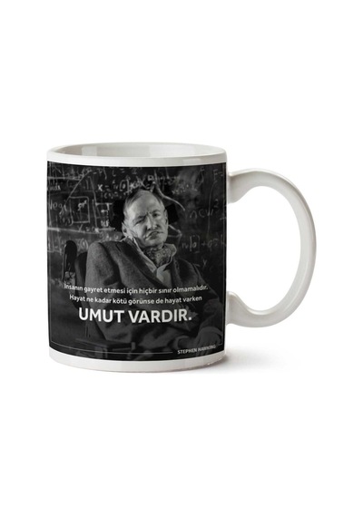 Stephen Hawking Umut Vardır İki Tarafı Baskılı Kupa Bardak Çok Renkli