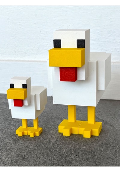 Miecraft Pixel Oyun Temalı Tavuk Figür 9 Cm Dekoratif Masaüstü Süs Oyuncak 1 Adet