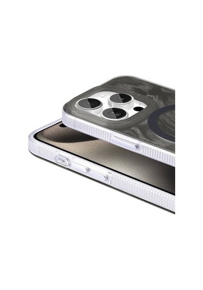 Apple Uyumlu iPhone 15 Pro İle Kılıf Magsafe Şarj Özellikli Fırça Boya Desenli Kapak
