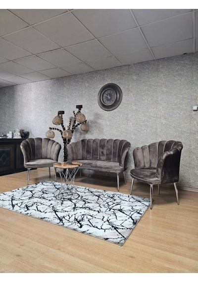 Papatya Çay Seti Koltuk Takımı Krom Sivriltme Ayak, Balkon, Salon 001