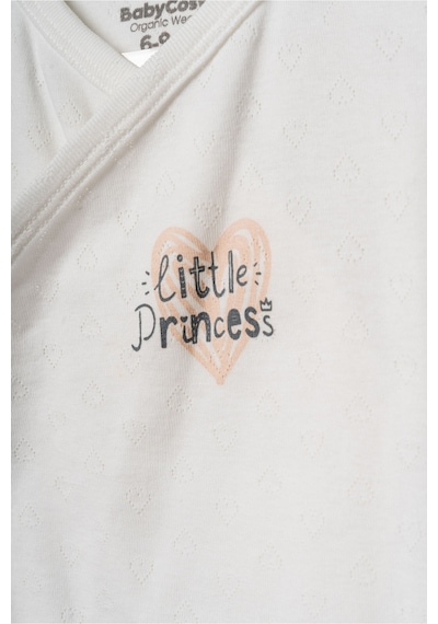 Babycosy Organic Wear %100 Organik Pamuk,2'li Kruvaze Kısa Kollu Bebek Tulum Little Princess Yazlık Kız Bebek Tulum Ekru Babycosy Organic Wear %100 Organik Pamuk,2'li Kruvaze Kısa Kollu Bebek Tulum Little Princess Yazlık Kız Bebek Tulum Ekru