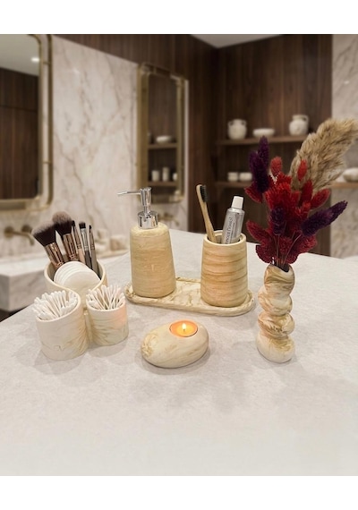 Alpi Home 6 Lı Banyo Seti Bej