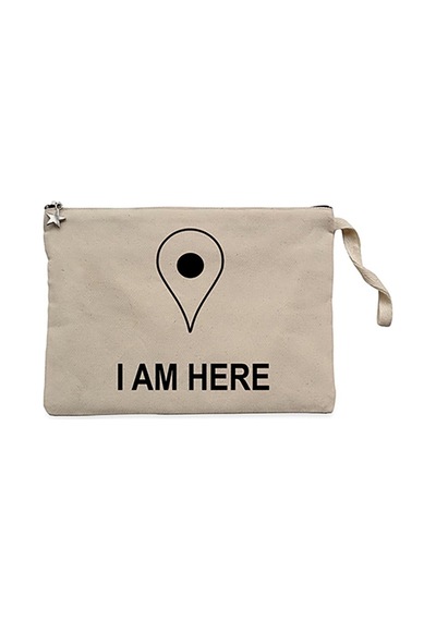 I am Here Krem Clutch Astarlı Cüzdan / El Çantası Krem