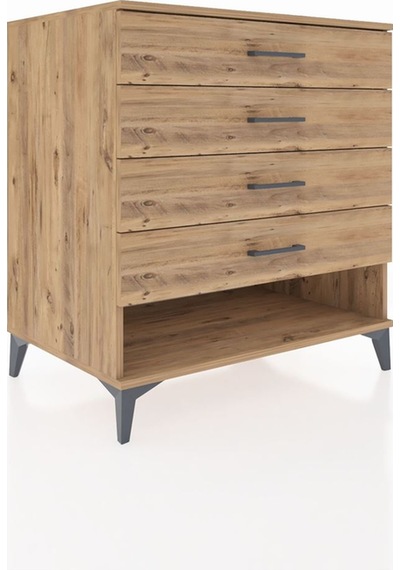 Kronos Şifonyer 4 Çekmeceli 88x59x96 Çam-çam Çam
