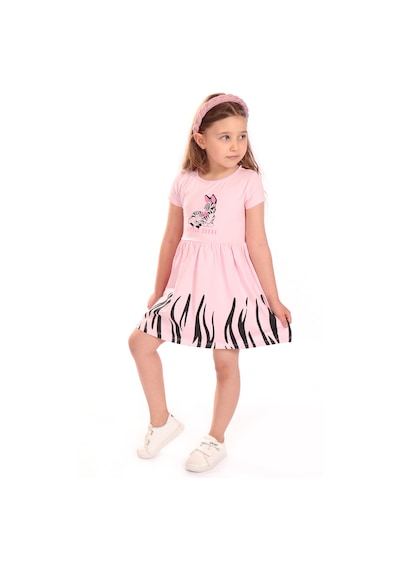 Toontoy Kids Toontoy Kız Bebek Baskılı Elbise Pembe