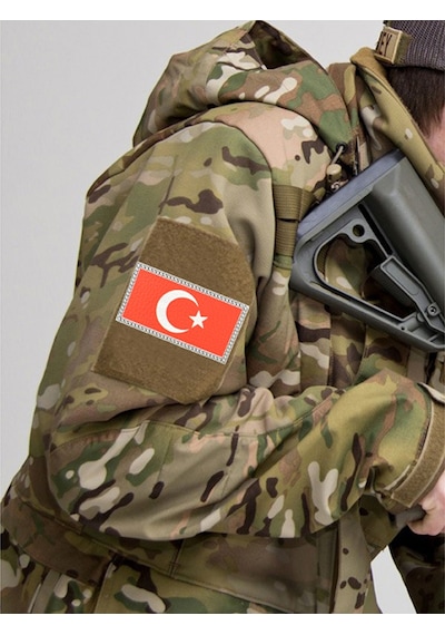 Türkiye Bayrak Dikdörtgen - Cırt - Patch - Peç - Arma - 8.5 X 4.5 Cm Kırmızı
