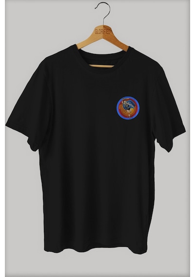 Noıssey -wed Çizgi Roman Baskılı Oversize T-shirt Tişört Sokak Tarzı Siyah