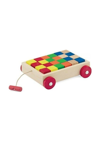 Playwood Ahşap Küp Bloklu Araba Siyah