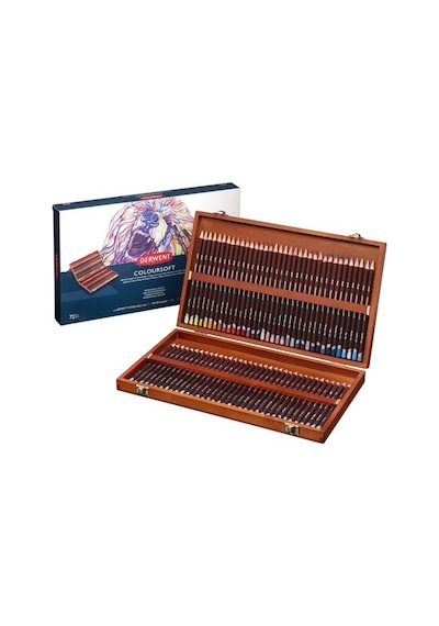 Derwent Coloursoft Pencils Yumuşak Kuruboya 72'li Ahşap Kutu