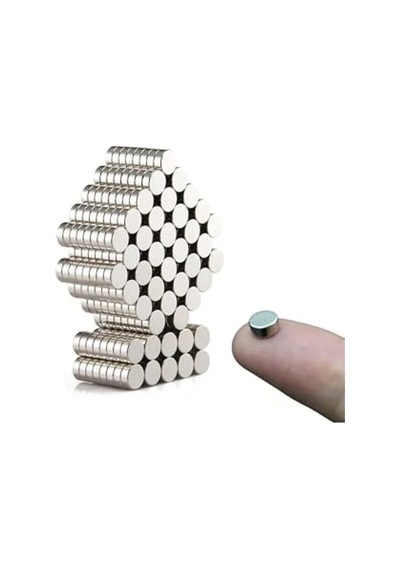 50 Adet Yuvarlak Neodyum Mıknatıs, 6x3 Mm Boyut, Güçlü Çekim