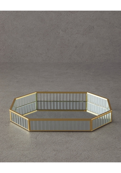 English Home Luxury Cam Dekoratif Tepsi 32x23x4 Cm Gold