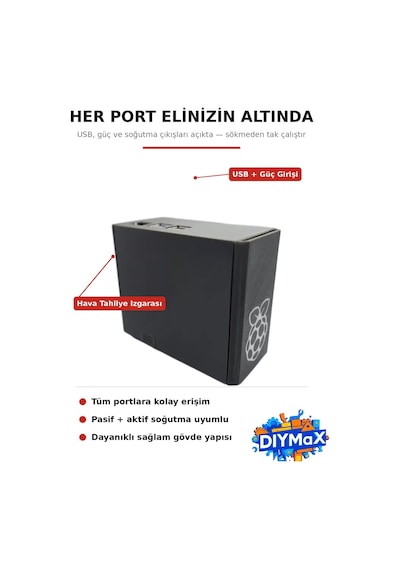 Performans, Şıklık Ve Maksimum Soğutma Nr200p Tasarımlı Raspberry Pi 4 Kasası Fan Yuvalı - Siyah