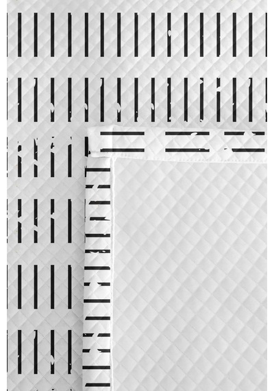 Siyah Çizgi Geometrik Genç Odası Tek Kişilik Pike Takımı - Minimal Çizgili 160x220 Cm Yatak Örtüsü Mistik Keten Sırları