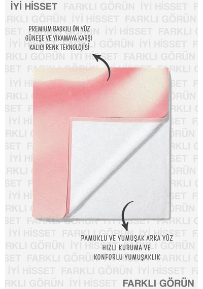 Kiraz Temalı Estetik Plaj Havlusu - Minimalist Pembe Beyaz Modern Hızlı Kuruyan Mikrofiber Havlu Pastel Gölgesi