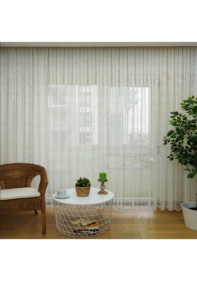 Evdepo Home Kırık Beyaz Sık Pileli Tül Perde 110 X 260 Cm Çok Renkli