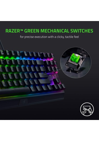 Blackwidow V3 Tenkeyless Yeşil Anahtar - Kompakt Mekanik Oyun Klavyesi Tıklanabilir Mekanik Anahtarlar, Kompakt Form Faktörü, Tamamen Programlanabilir Tuşlar Us-düzeni Siyah Diğer Blackwidow V3 Tenkeyless Yeşil Anahtar - Kompakt Mekanik Oyun Klavyesi Tıklanabilir Mekanik Anahtarlar, Kompakt Form Faktörü, Tamamen Programlanabilir Tuşlar Us-düzeni Siyah Diğer