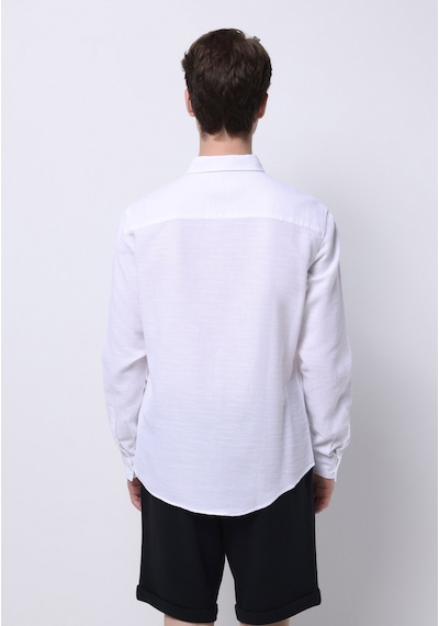 Colin's Colins Slim Fit Shirt Neck Düz Erkek Beyaz Uzun Kol Gömlek Cl1074508 Q1.v1 Wht Beyaz