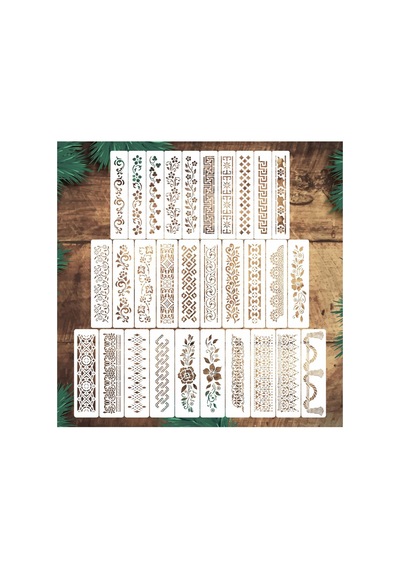 Kk Swords Stencil Tasarım Br054 30 Parça Bordür Set. Set65 Duvar, Eşya,kumaş,fayans Boyama Şablonları Tybrq0aadnıfh8j533