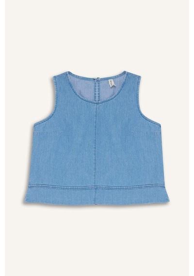 DeFacto Kız Çocuk Kolsuz Jean Bluz E6194A825SMNM28