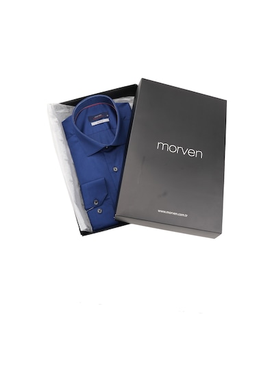 Morven Slim Fit Düz Sert Yaka  Uzun Kollu Gömlek 99mc004002201 Lacivert