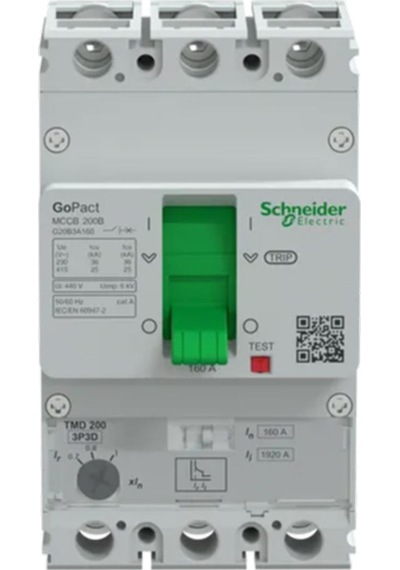 Schneider Electric Gopact Mccb G20B3A50 160A 25Ka Ayar Sahalı Şalter (200B, 3P3D)