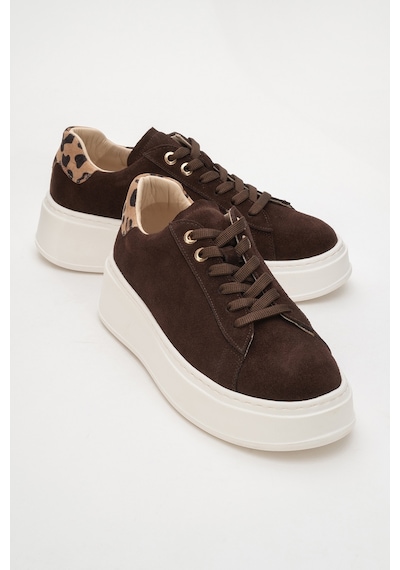 Luvishoes Luvi Shoes Gueno Kahverengi Hakiki Deri Süet Kadın Spor Ayakkabı Kahverengi