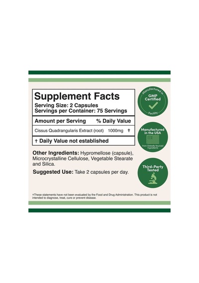 Cıssus Extract 1000 Mg 150 Capsules