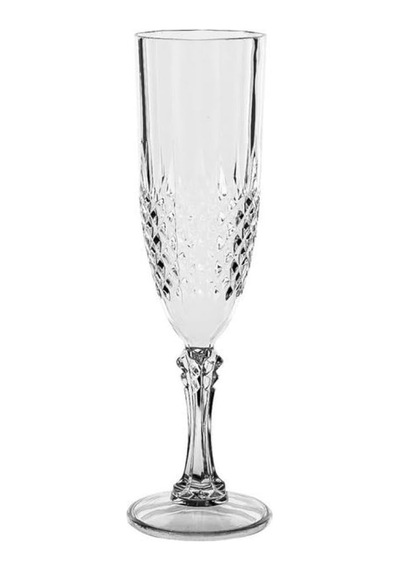 Kabartmalı Tasarımlı Akrilik Şeffaf Şampanya Kadehi, 230ml