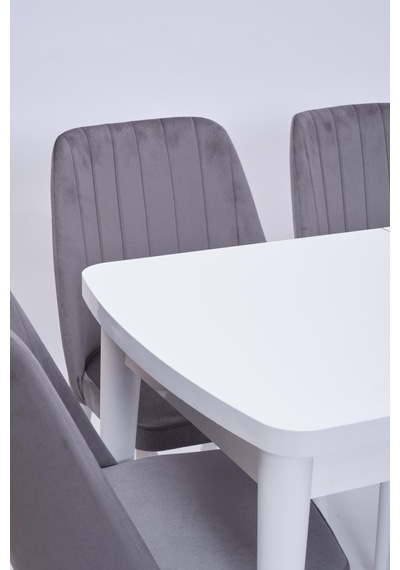 Nehir Milano Mdf Lak Panel Açılır Mutfak Masa Takımı 75x130cm beyaz
