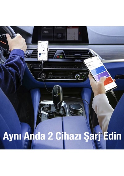 Akım Korumalı 20w Ultra Hızlı Şarj Araba Çakmaklık Şarj Başlığı Araç İçi Şarj Başlığı 2 Cihaz Destekli