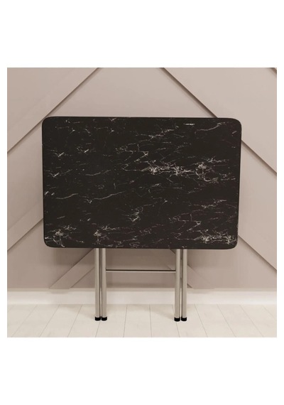 Katlanır Masa Kırma Masa 60x90 Siyah Mermer Desen Mutfak Masası Katlanır Masa Kırma Masa 60x90 Siyah Mermer Desen Mutfak Masası