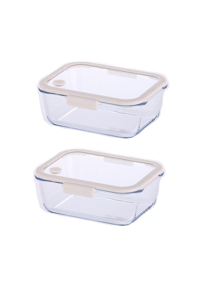 Neoflam Fika Glace Bej Vakumlu 2 Parça Saklama Kabı 1200 Ml