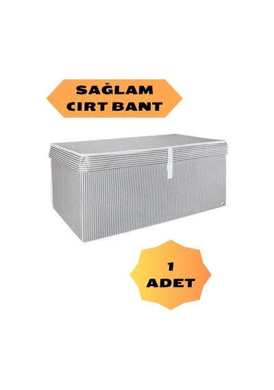 Kapaklı Kutu Hurç Maxi Boy Çok Amaçlı Kutu Hurç 50x40x30 - 17644 Keçe 1 Parça Gri 30 Derecede Yıkayı Renkli