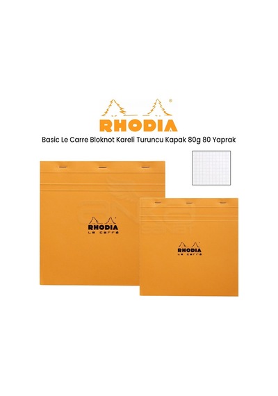 Rhodia Basic Le Carre Bloknot Kareli Turuncu Kapak 80g 80 Yaprak